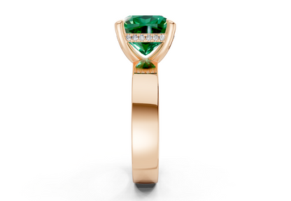 Echo Emerald Gemstone Solitaire Cushion Squareuare Cut 4mm Engagement Ring