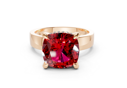 Echo Ruby Gemstone Solitaire Cushion Squareuare Cut 4mm Engagement Ring