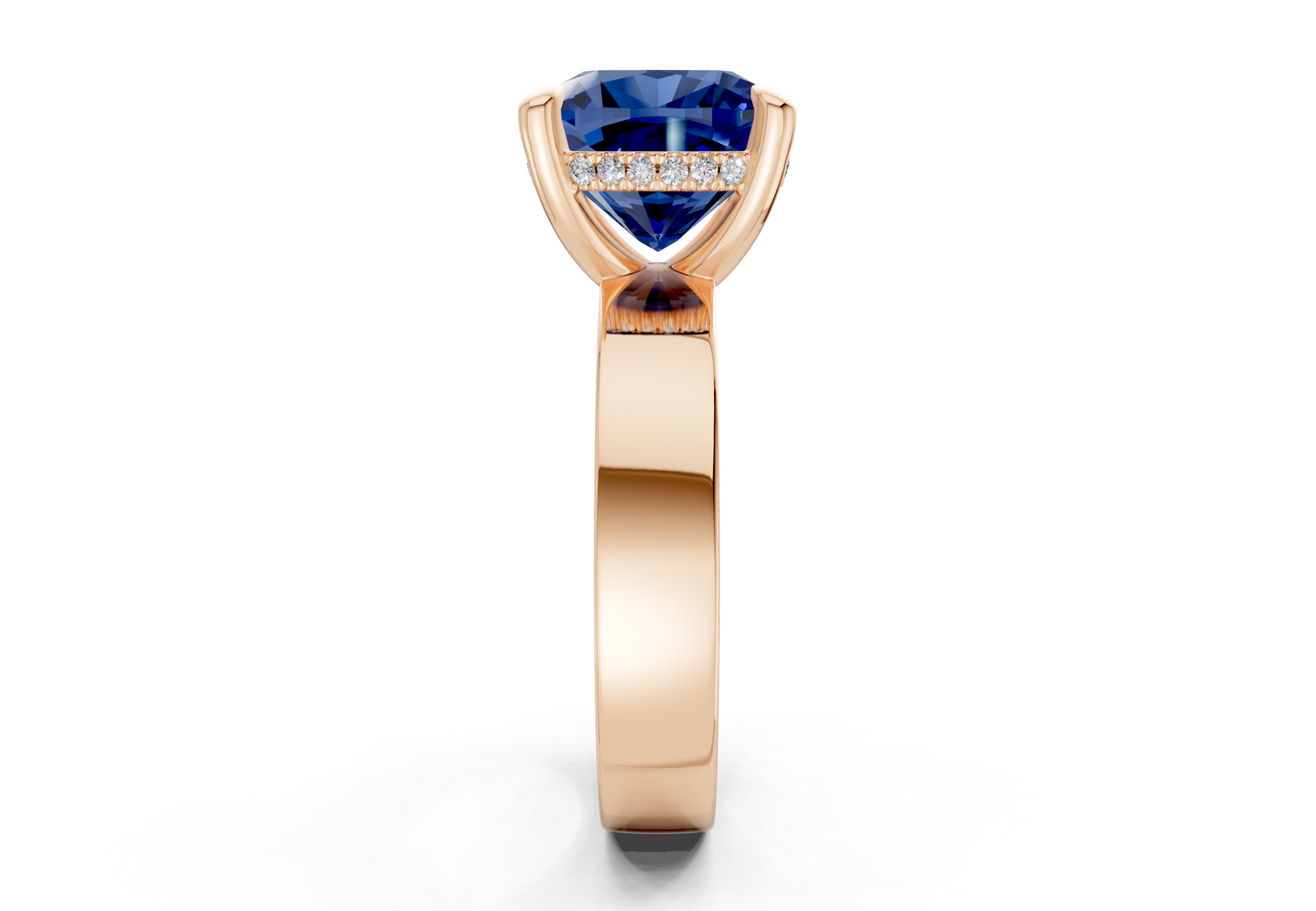 Echo Sapphire Gemstone Solitaire Cushion Squareuare Cut 4mm Engagement Ring