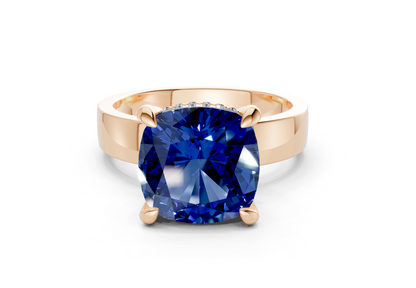 Echo Sapphire Gemstone Solitaire Cushion Squareuare Cut 4mm Engagement Ring