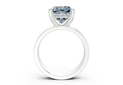 Echo Blue Diamond Solitaire Cushion Squareuare Cut 4mm Engagement Ring