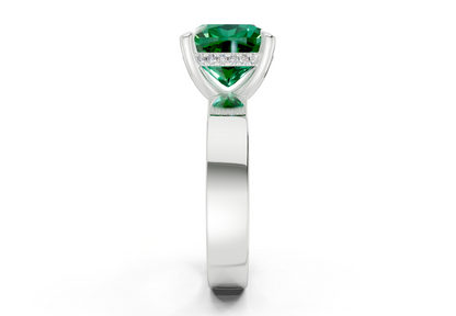 Echo Emerald Gemstone Solitaire Cushion Squareuare Cut 4mm Engagement Ring
