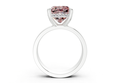 Echo Pink Diamond Solitaire Cushion Squareuare Cut 4mm Engagement Ring