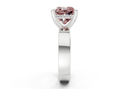 Echo Pink Diamond Solitaire Cushion Squareuare Cut 4mm Engagement Ring
