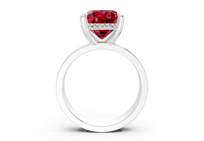 Echo Ruby Gemstone Solitaire Cushion Squareuare Cut 4mm Engagement Ring