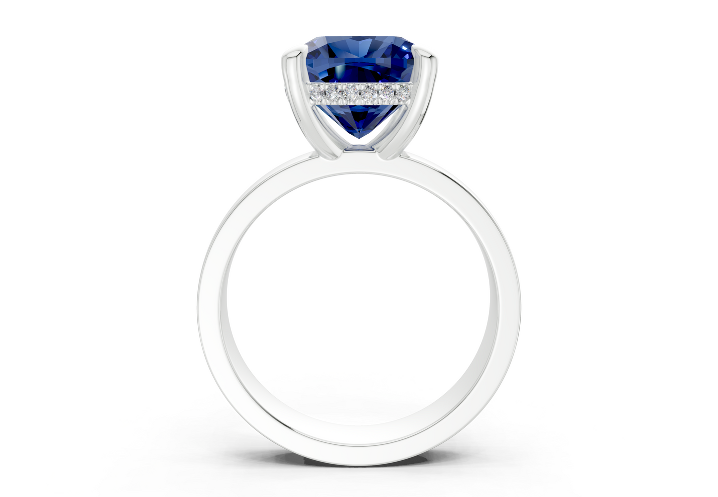 Echo Sapphire Gemstone Solitaire Cushion Squareuare Cut 4mm Engagement Ring