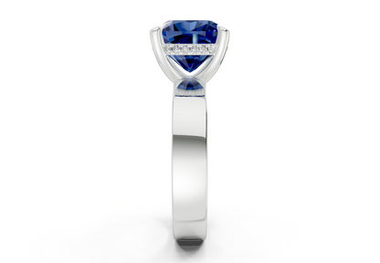 Echo Sapphire Gemstone Solitaire Cushion Squareuare Cut 4mm Engagement Ring