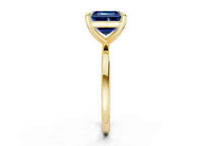 Clementine Sapphire Gemstone Solitaire Asscher Cut 1.8mm Engagement Ring
