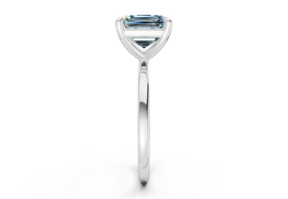 Clementine Blue Diamond Solitaire Asscher Cut 1.8mm Engagement Ring