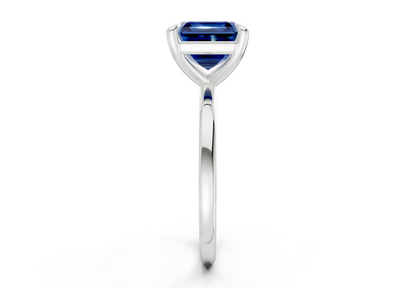 Clementine Sapphire Gemstone Solitaire Asscher Cut 1.8mm Engagement Ring