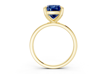 Clementine Sapphire Gemstone Solitaire Cushion Squareuare Cut 1.8mm Engagement Ring