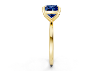 Clementine Sapphire Gemstone Solitaire Cushion Squareuare Cut 1.8mm Engagement Ring