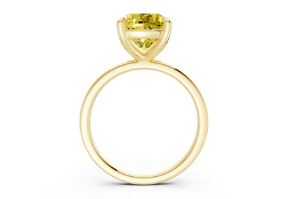 Clementine Yellow Diamond Solitaire Cushion Squareuare Cut 1.8mm Engagement Ring