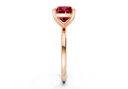 Clementine Ruby Gemstone Solitaire Cushion Squareuare Cut 1.8mm Engagement Ring