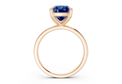 Clementine Sapphire Gemstone Solitaire Cushion Squareuare Cut 1.8mm Engagement Ring
