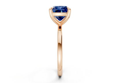 Clementine Sapphire Gemstone Solitaire Cushion Squareuare Cut 1.8mm Engagement Ring