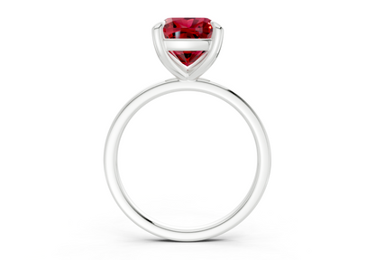 Clementine Ruby Gemstone Solitaire Cushion Squareuare Cut 1.8mm Engagement Ring