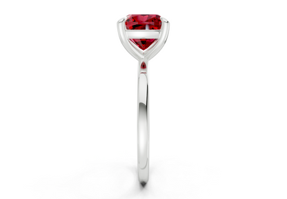 Clementine Ruby Gemstone Solitaire Cushion Squareuare Cut 1.8mm Engagement Ring