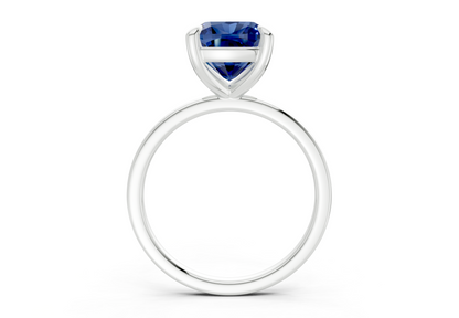 Clementine Sapphire Gemstone Solitaire Cushion Squareuare Cut 1.8mm Engagement Ring