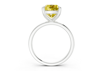 Clementine Yellow Diamond Solitaire Cushion Squareuare Cut 1.8mm Engagement Ring