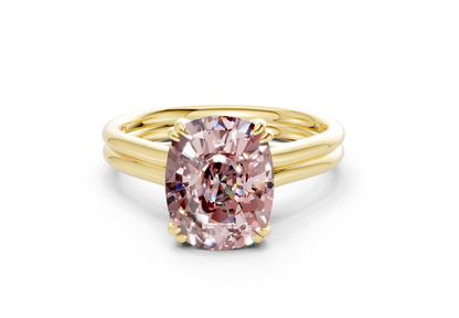 Audrey Pink Diamond Solitaire Elongated Cushion Cut 3.1mm Engagement Ring