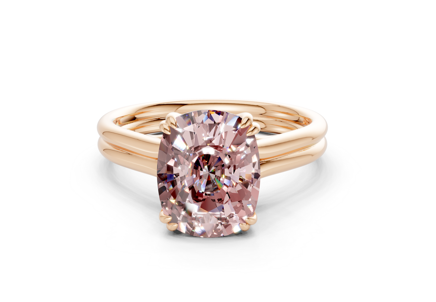 Audrey Pink Diamond Solitaire Elongated Cushion Cut 3.1mm Engagement Ring