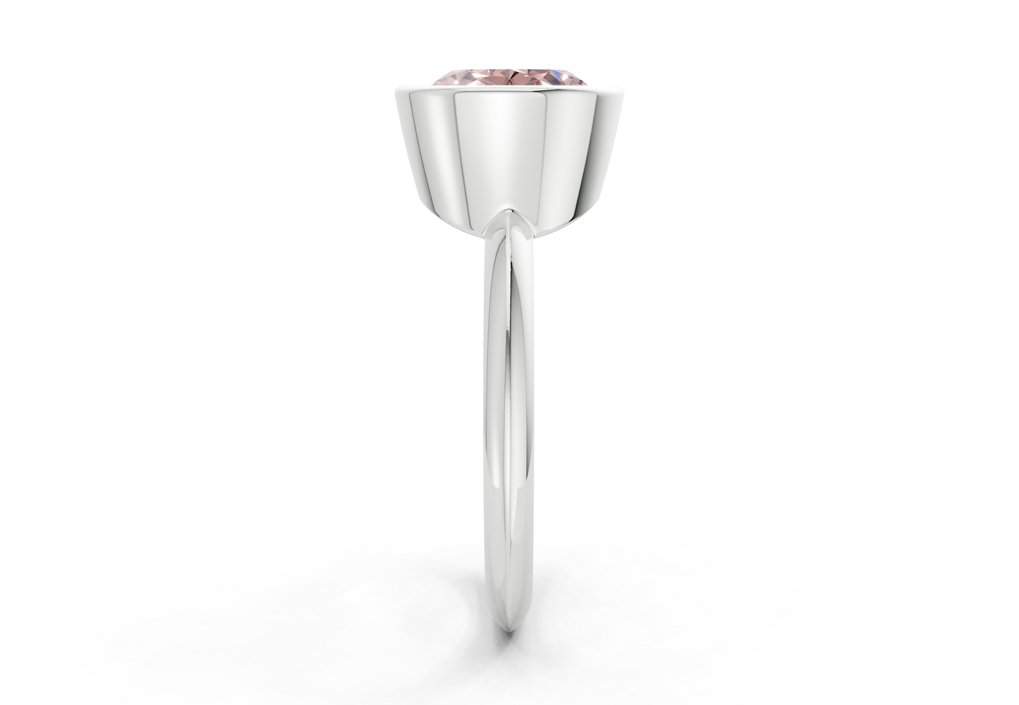 Soho Pink Diamond Solitaire Oval Cut 1.8mm Engagement Ring