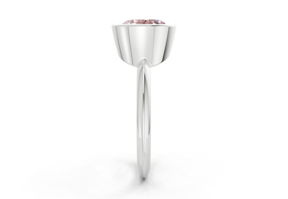 Soho Pink Diamond Solitaire Oval Cut 1.8mm Engagement Ring