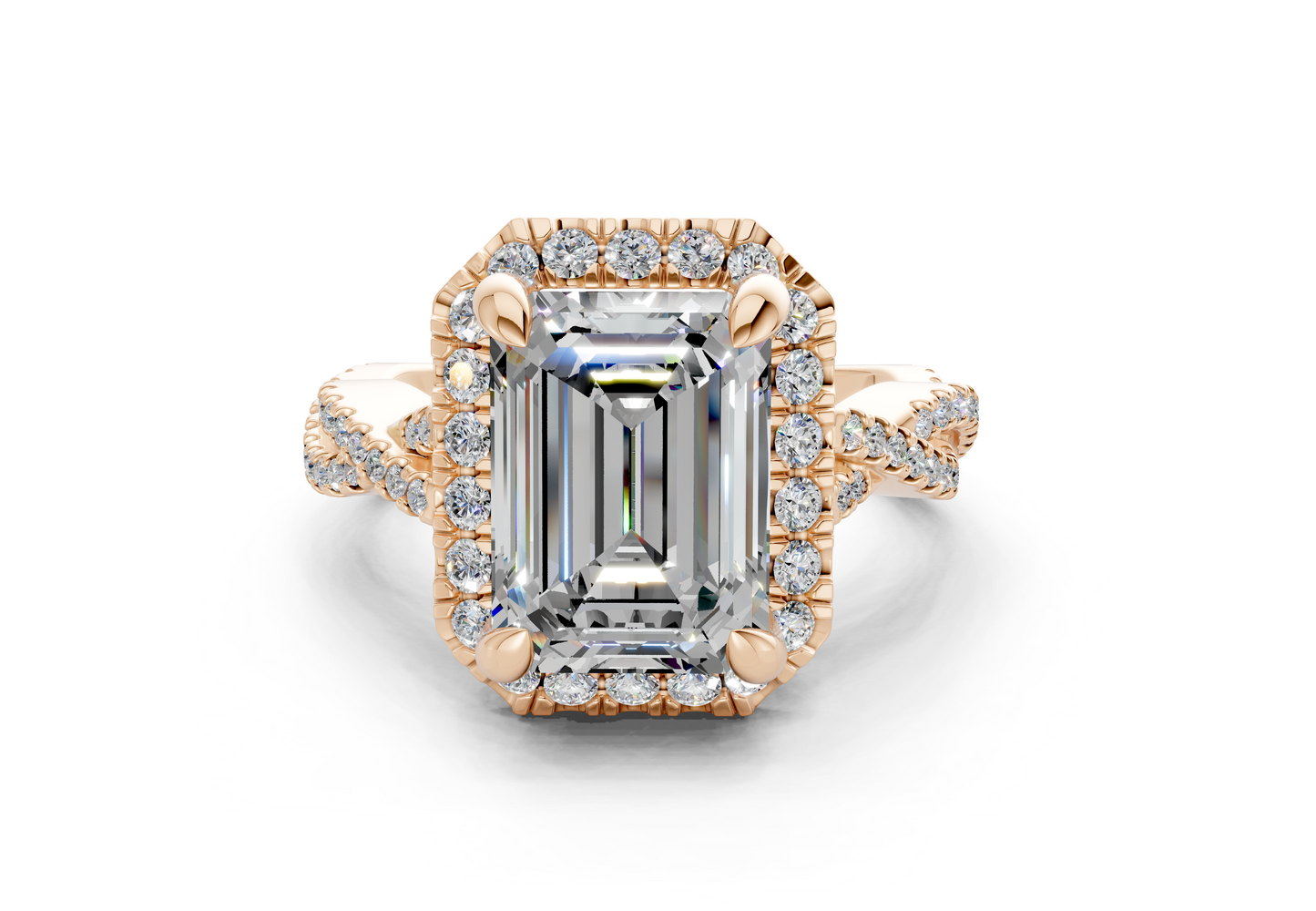 The Twist Halo Engagement Ring
