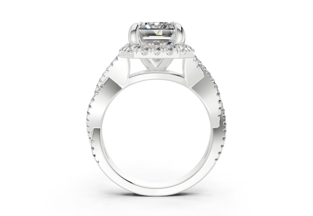 The Twist Halo Engagement Ring