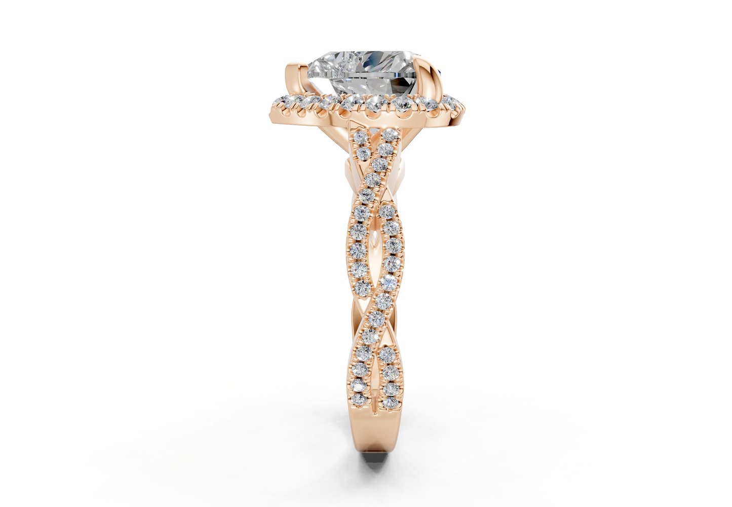 The Twist Halo Engagement Ring