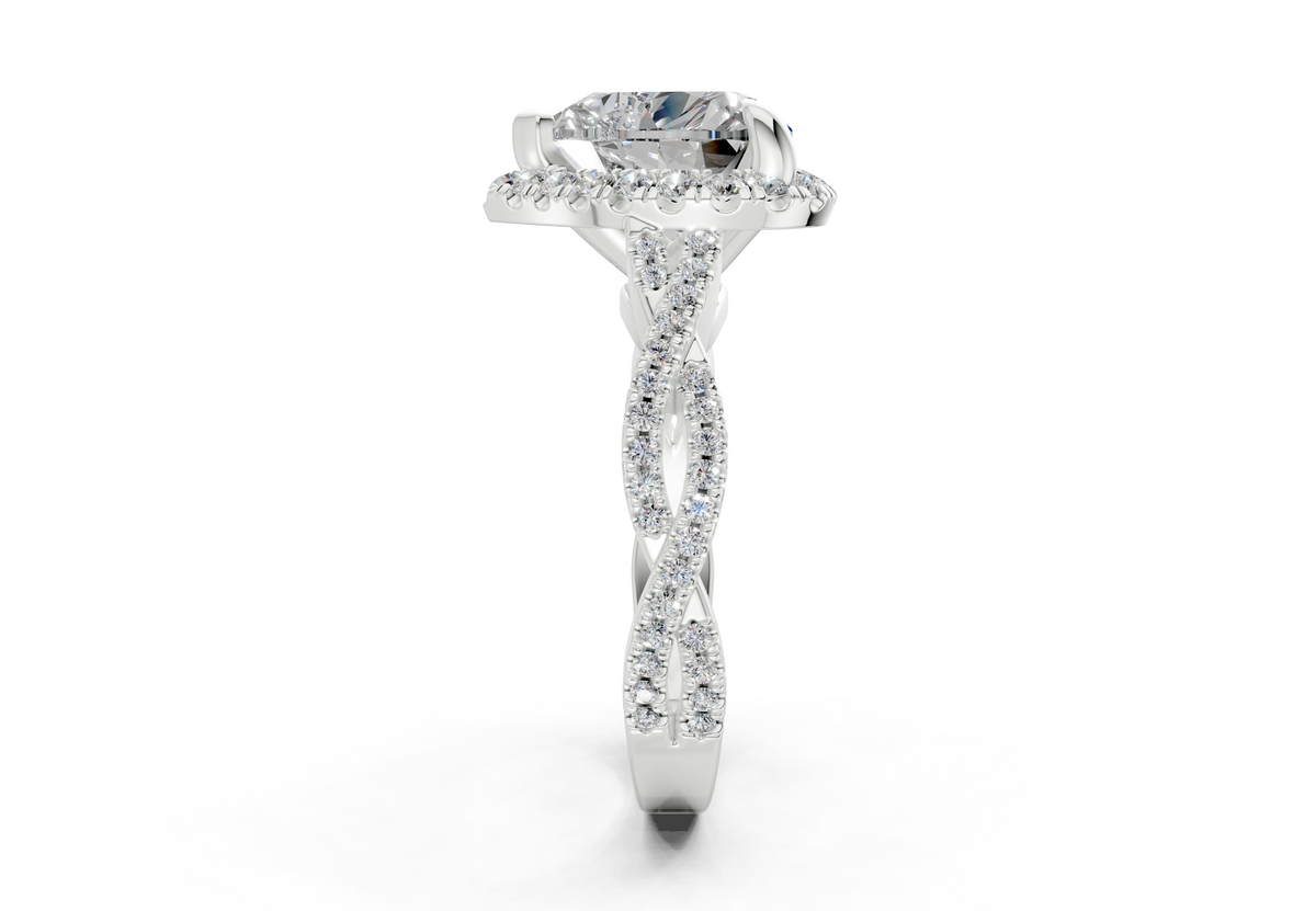 The Twist Halo Engagement Ring