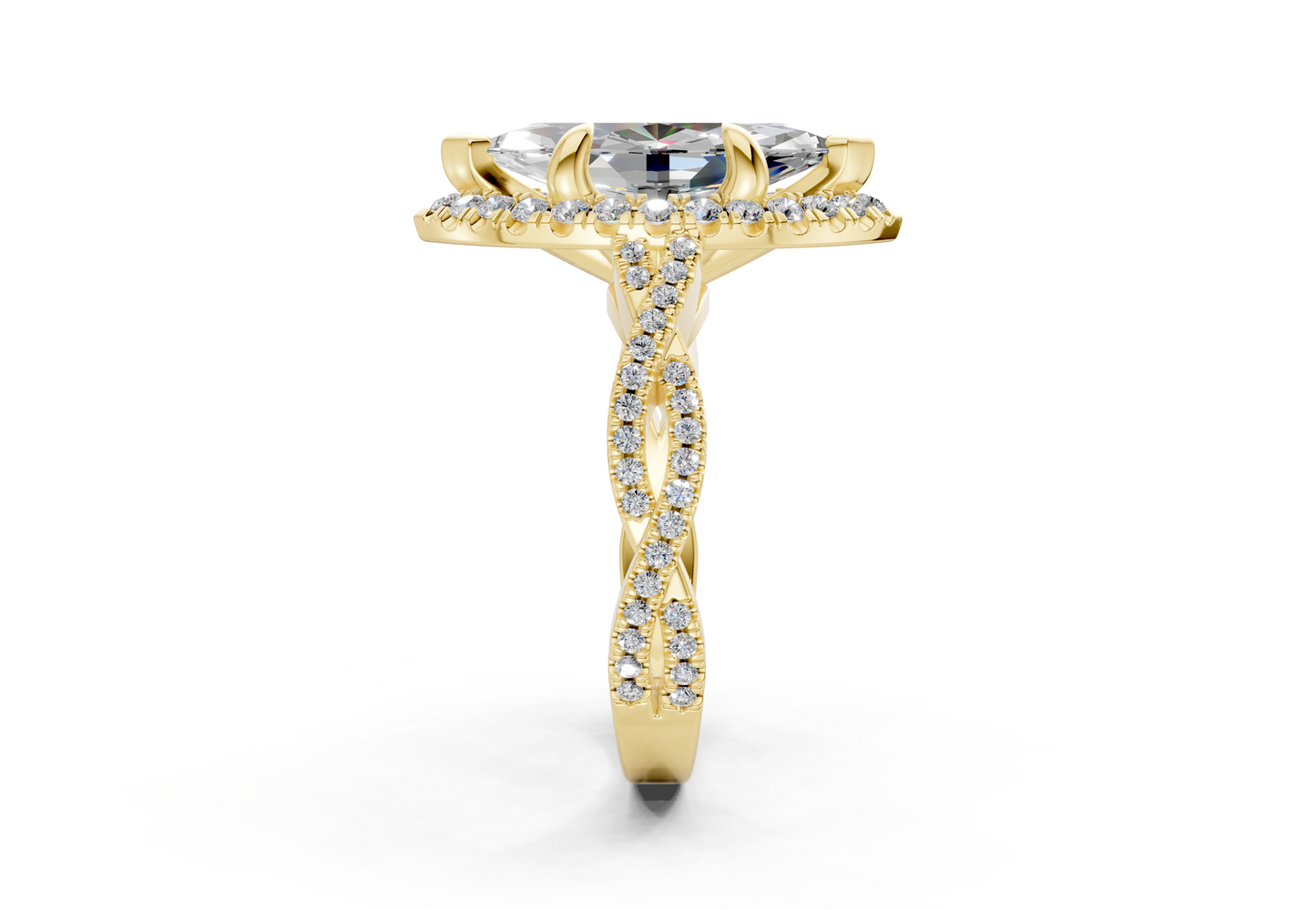 The Twist Halo Engagement Ring