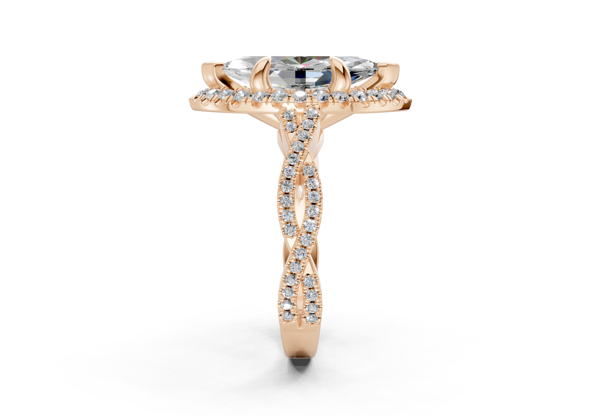 The Twist Halo Engagement Ring