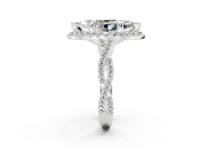 The Twist Halo Engagement Ring