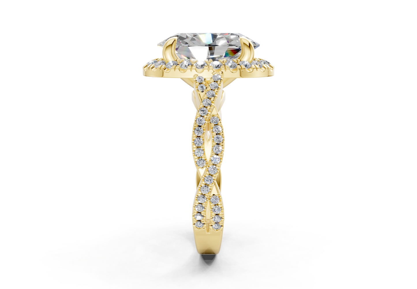The Twist Halo Engagement Ring