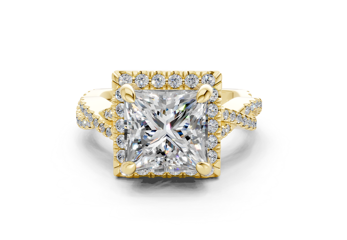 The Twist Halo Engagement Ring