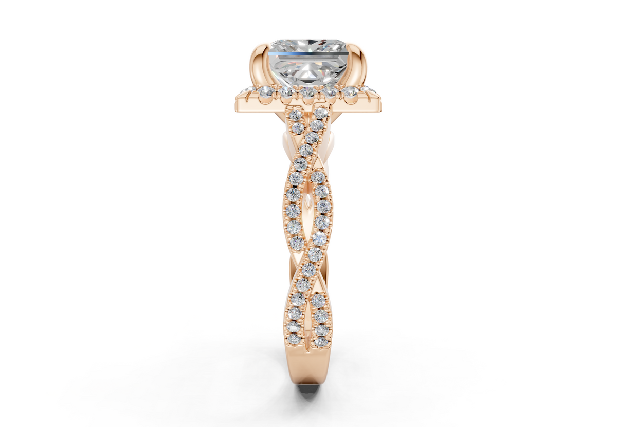 The Twist Halo Engagement Ring