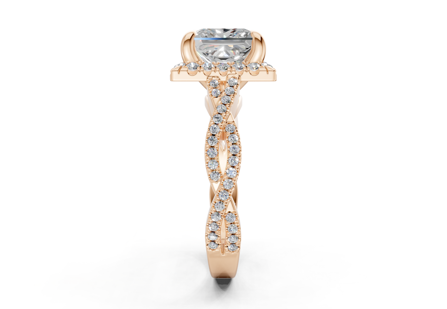 The Twist Halo Engagement Ring