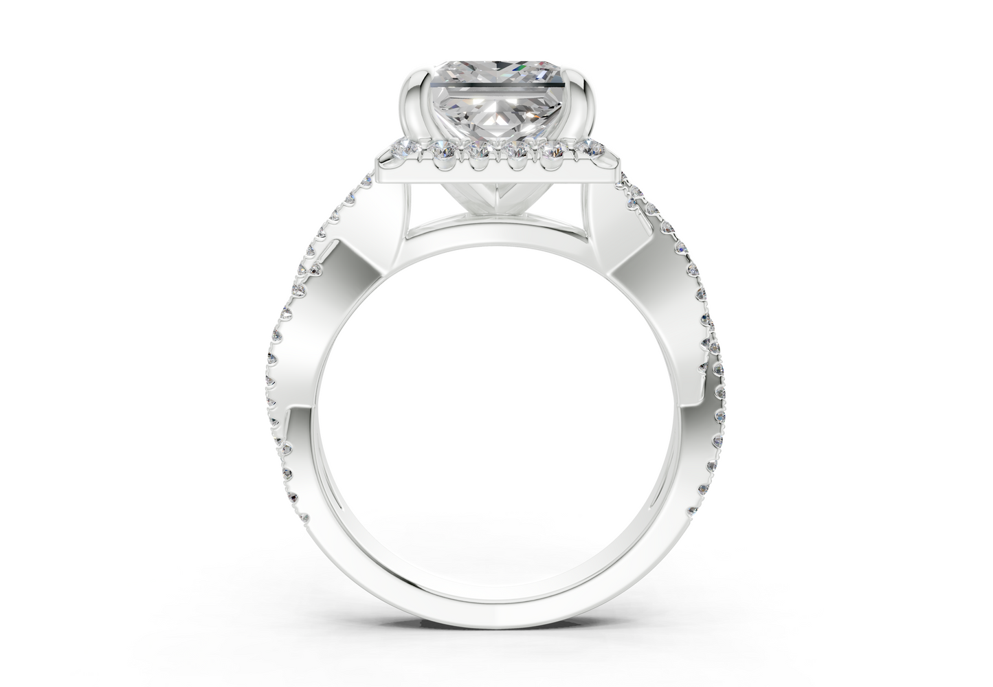 The Twist Halo Engagement Ring