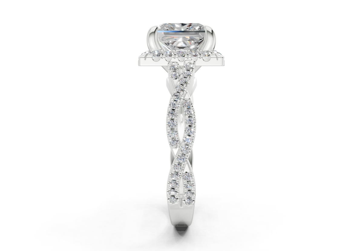 The Twist Halo Engagement Ring