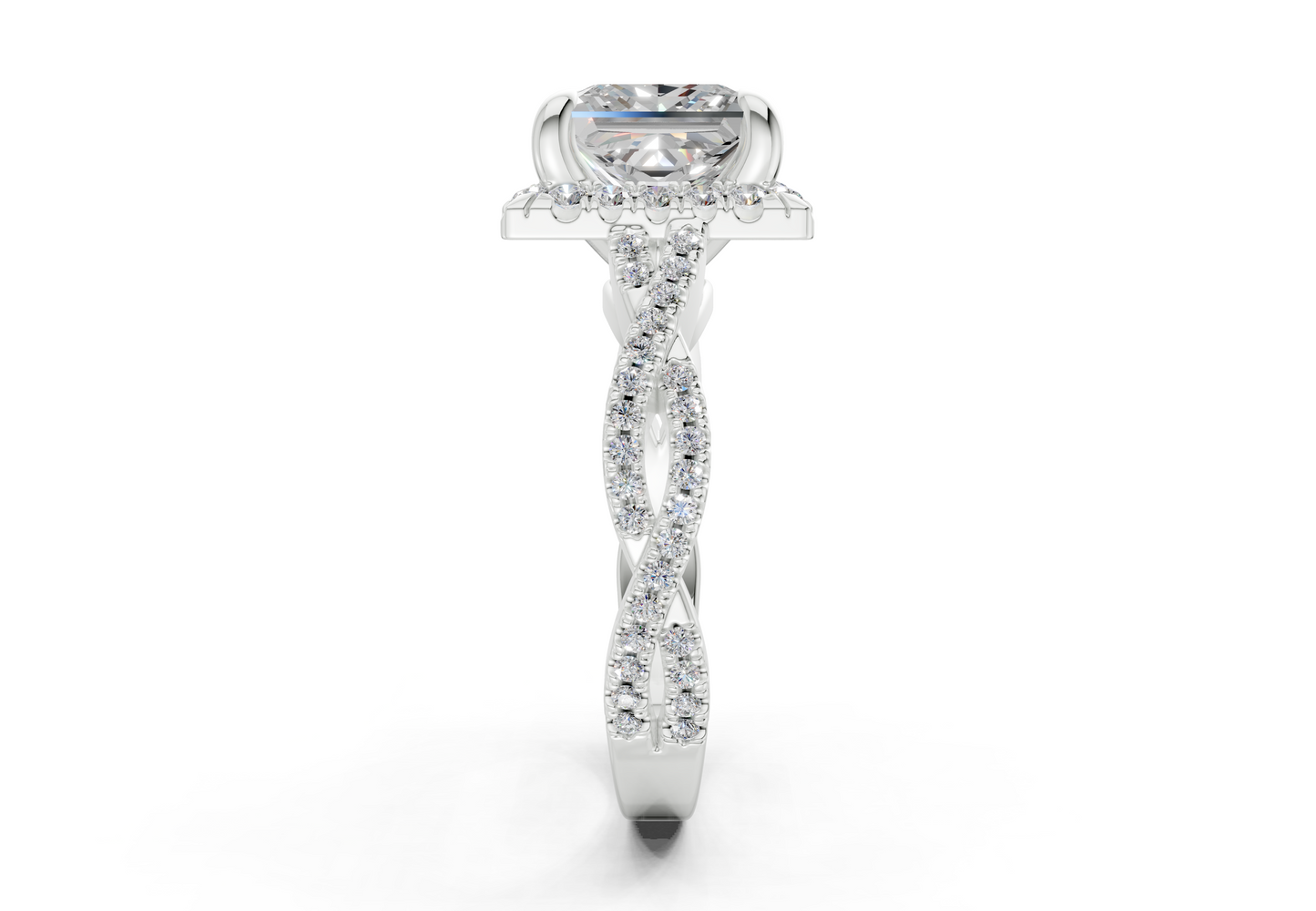 The Twist Halo Engagement Ring