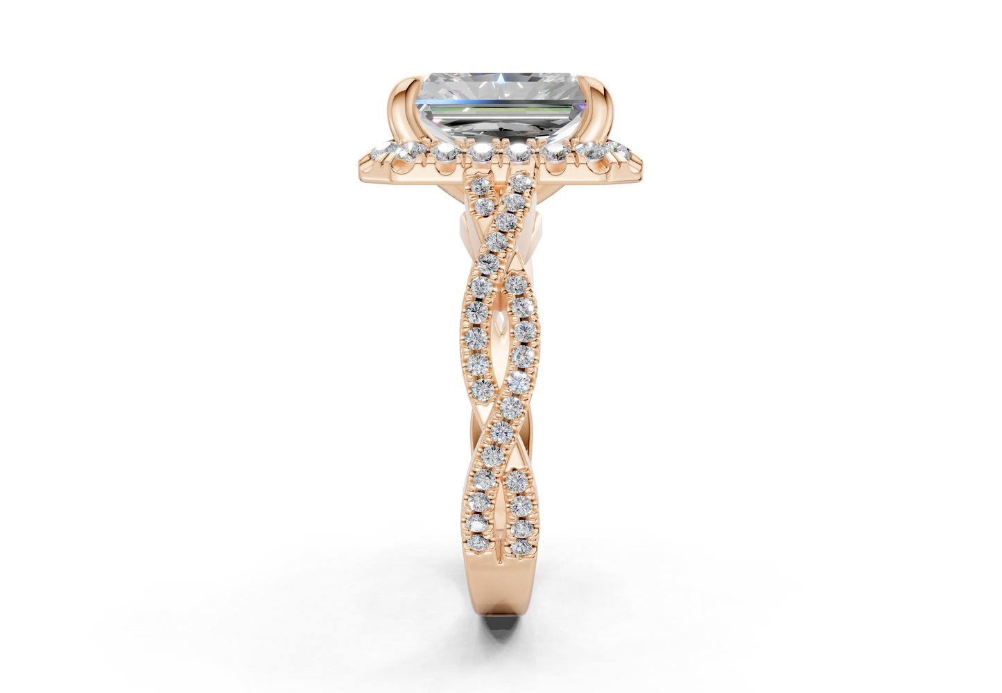 The Twist Halo Engagement Ring