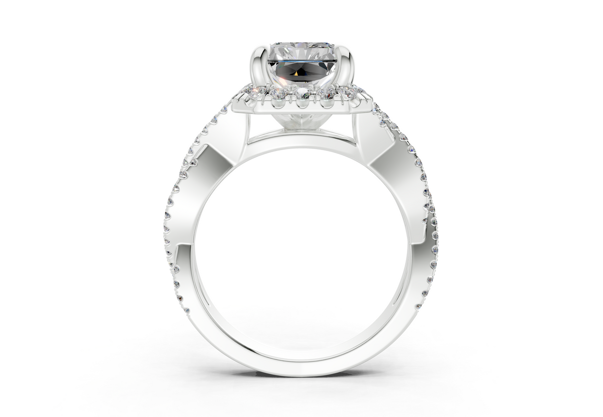 The Twist Halo Engagement Ring