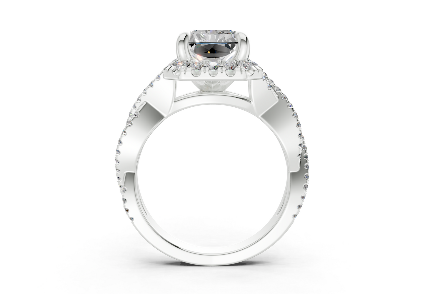 The Twist Halo Engagement Ring