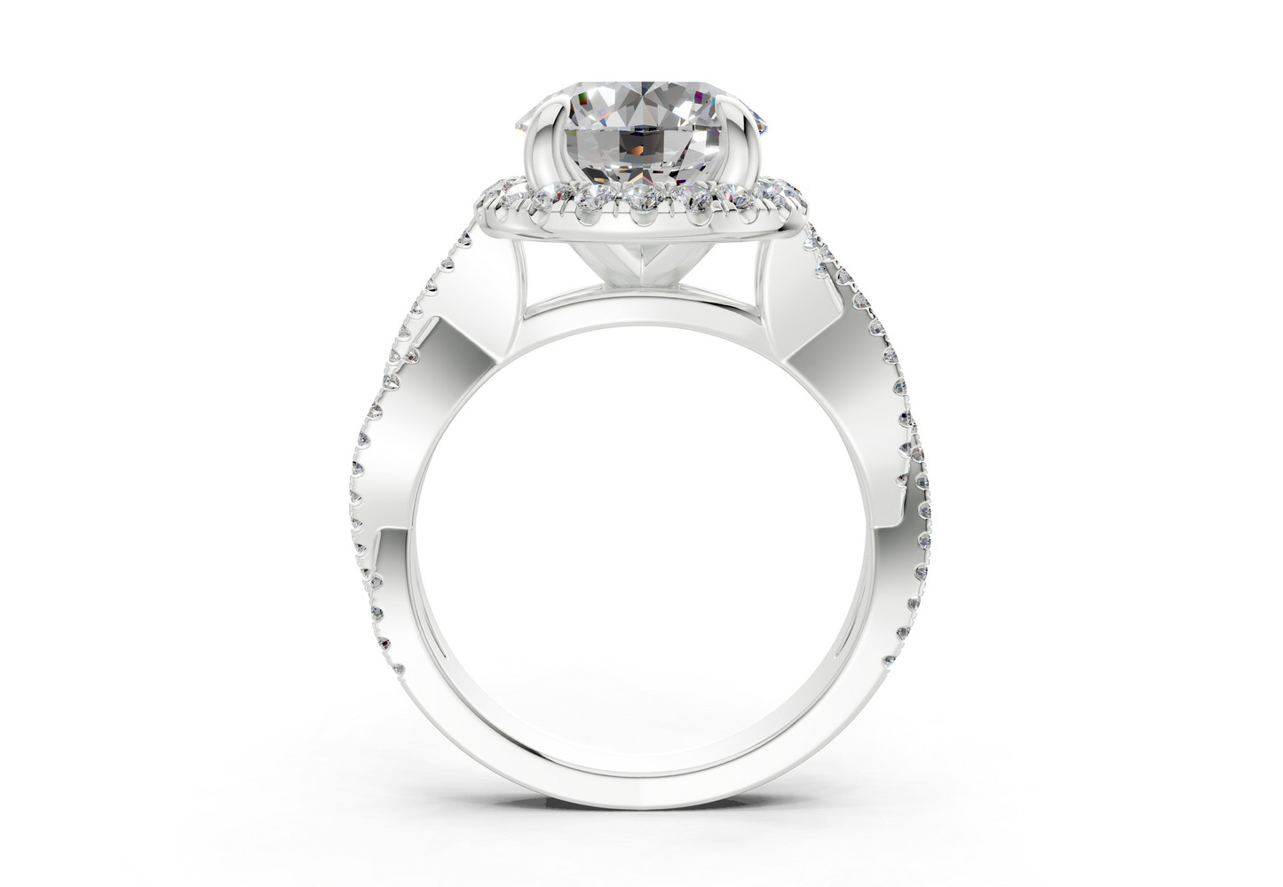 The Twist Halo Engagement Ring
