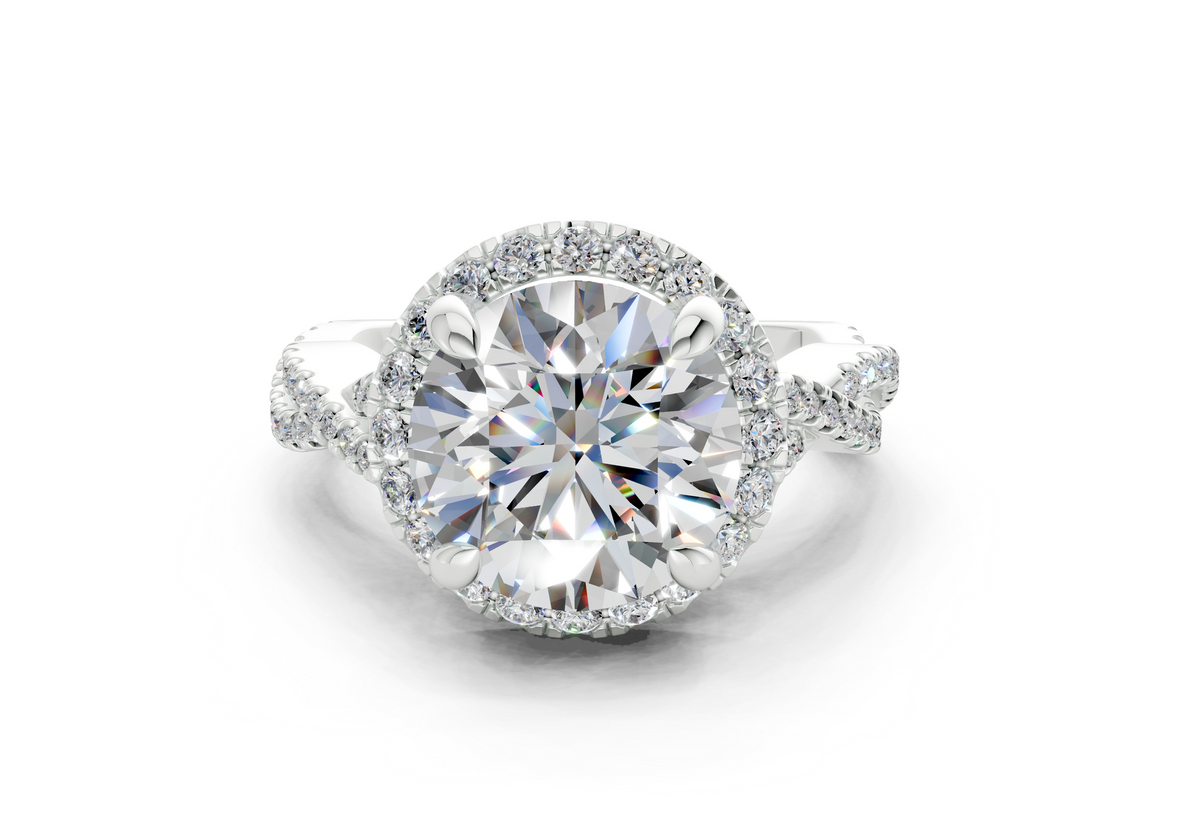 The Twist Halo Engagement Ring