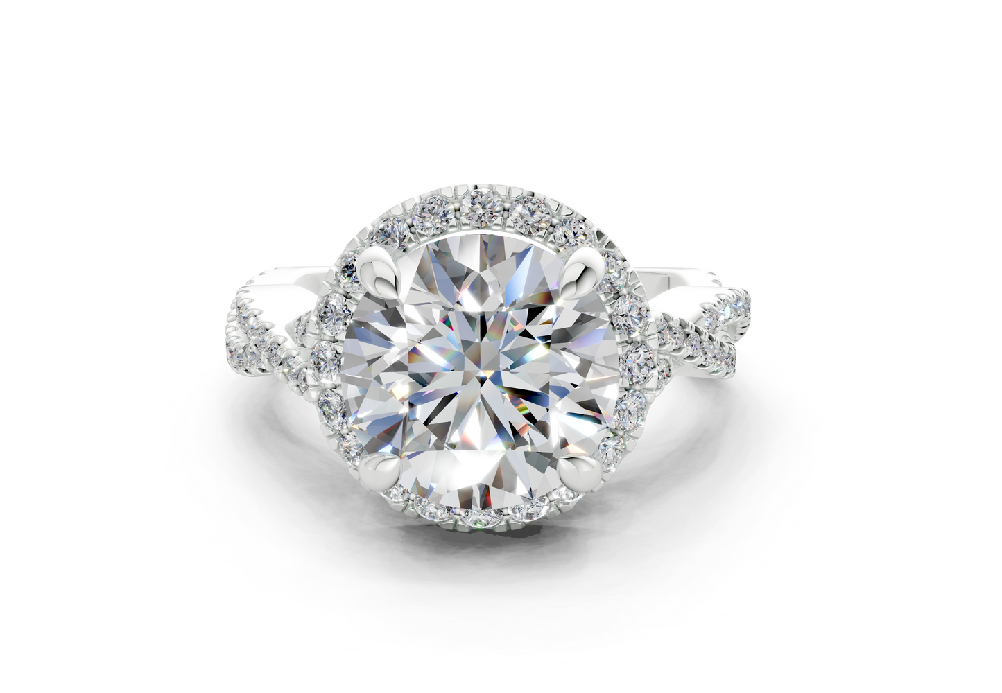 The Twist Halo Engagement Ring