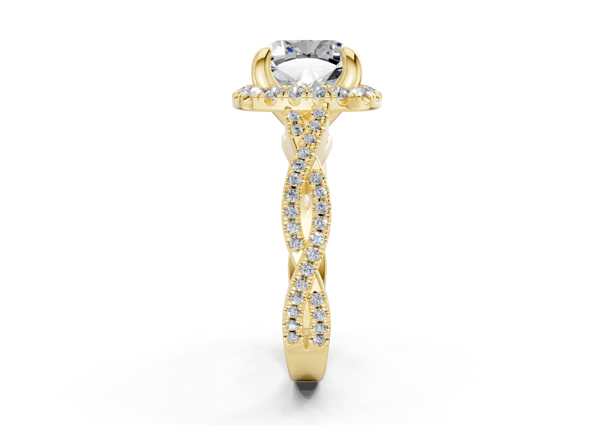 The Twist Halo Engagement Ring