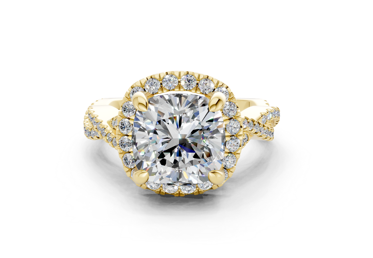 The Twist Halo Engagement Ring